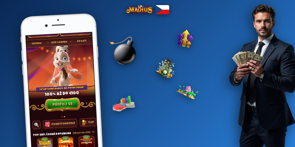Panoramatický přehled Magius Casino online aplikace – sloty, live kasino a sportovní sázky