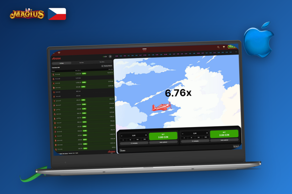 Magius Casino Aviator app – hráč přepíná z dema do pokladny na mobilu i notebooku