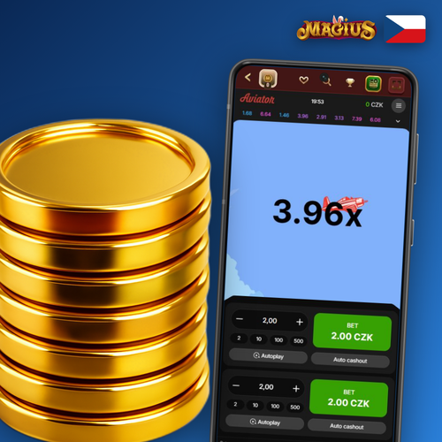Magius Casino Aviator demo – kokpit letadla s rostoucí křivkou multiplikátoru