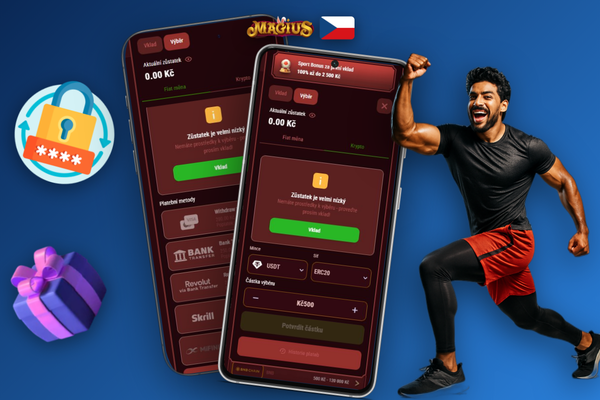 Infografika průběhu výběru v Magius Casino od žádosti po připsání na účet
