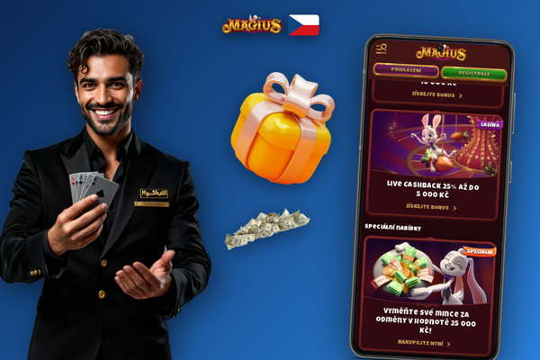Zadání bonusového kódu MAGICZ7 v registračním formuláři Magius Casino