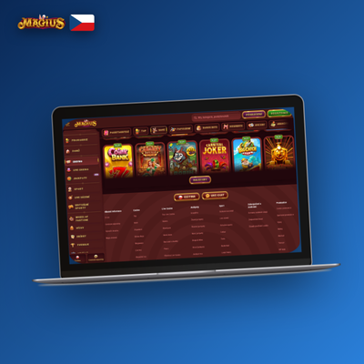 Notebook v kavárně s webovou verzí Magius Casino bez nutnosti instalace